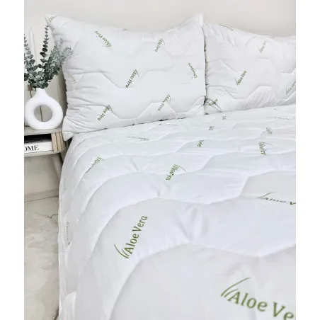 Set estivo piumone Aloe Vera Green 140x200 cm con cuscino 70x90 cm
