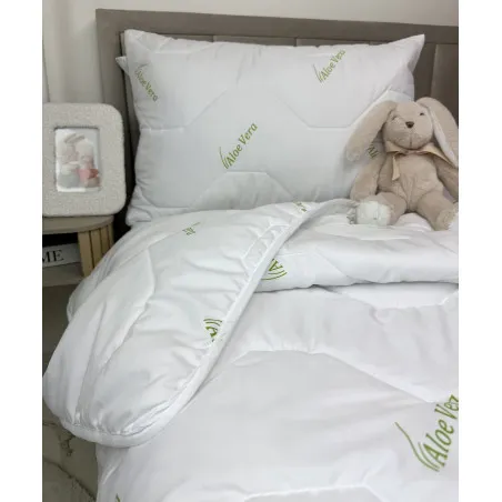 Set estivo bambini piumone e cuscino Aloe Vera Green 100x135/40x60 cm