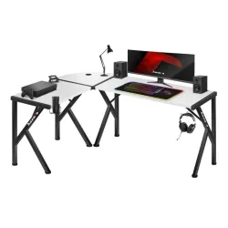 Scrivania Gaming Hero 6.3 Bianca Angolare 154 cm