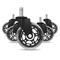 Set Rotelle Sedia Gaming Casters 2.0 Nero
