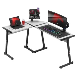 Scrivania gaming angolare Hero 6.0 bianca 147 cm