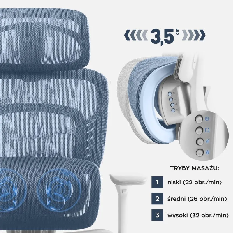Visioner 6.1 Grigio Poltrona da ufficio con massaggio 2