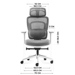 Visioner 6.1 Grigio Poltrona da ufficio con massaggio 7