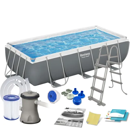 Piscina con telaio 404 x 201 x 100 cm 11in1, perfetta per il giardino