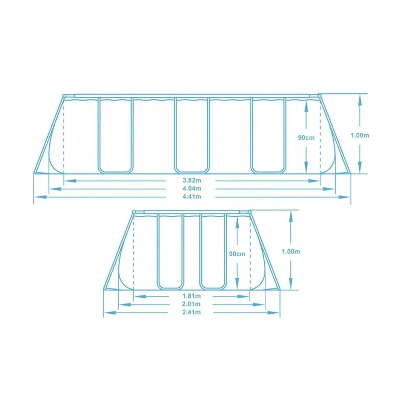 Piscina con telaio 404 x 201 x 100 cm, ideale per il relax all'aperto