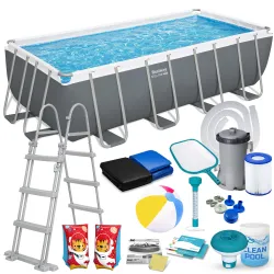 Piscina da giardino 488 x 244 x 122 cm, perfetta per il divertimento all'aperto, 17in1 Bestway 56670