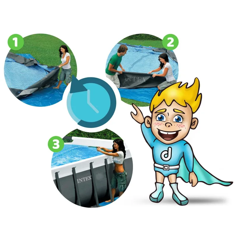 Piscina estiva ideale, 488 x 244 x 122 cm, per il giardino, 17in1 Bestway 56670