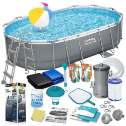 Bestway 56448 Piscina da giardino con struttura 488 x 305 x 107 cm 18-in-1