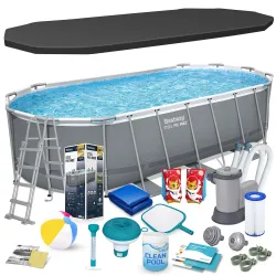 Piscina da giardino con struttura in acciaio 549 x 274 x 122 cm 17in1 Bestway 56710