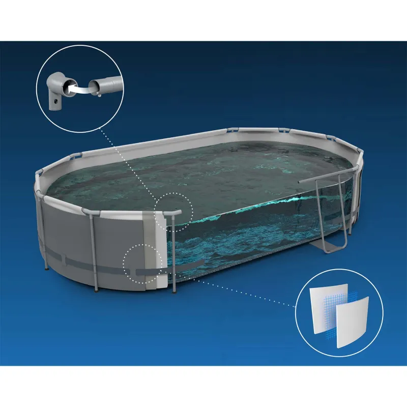 Piscina da giardino con struttura in acciaio 549 x 274 x 122 cm, resistente per uso esterno