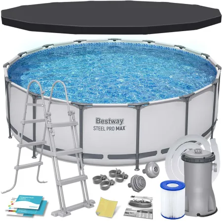 Piscina da giardino 457 x 122 cm 11in1, perfetta per il relax estivo