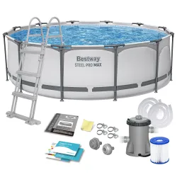 Piscina con struttura 366 x 100 cm, set 10in1 per il giardino