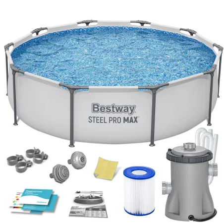 Piscina a telaio 305 x 76 cm, set 9-in-1 per esterni