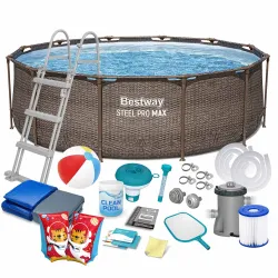 Piscina da Giardino 366 x 100 cm, set 18-in-1, per il divertimento estivo