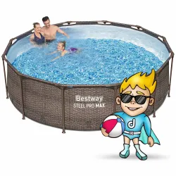 Piscina da Giardino blu 366 x 100 cm, perfetta per bambini e famiglie