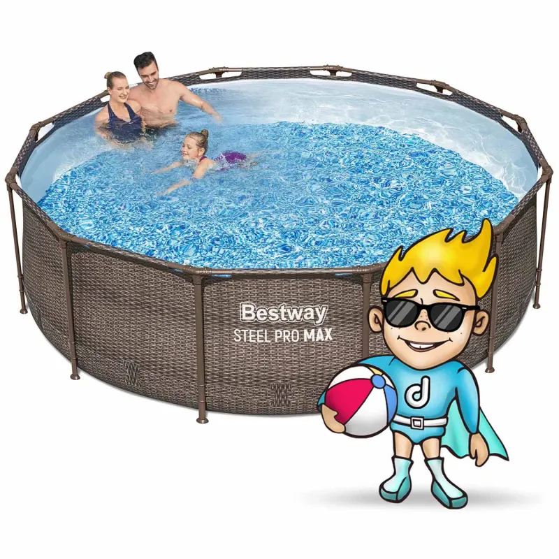 Piscina da Giardino blu 366 x 100 cm, perfetta per bambini e famiglie
