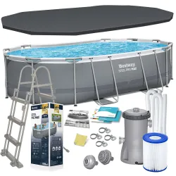 Bestway 56448 Piscina con Struttura in Metallo 488 x 305 x 107 cm Set 12-in-1