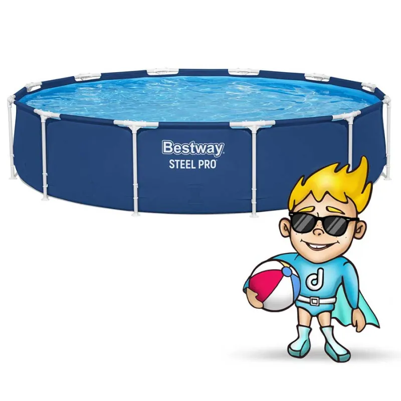 Piscina con struttura blu 366 x 76 cm, perfetta per il giardino
