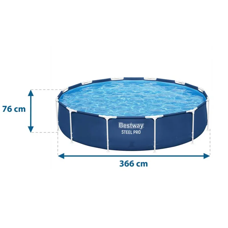 Piscina con struttura adatta ai bambini 366 x 76 cm per il divertimento familiare