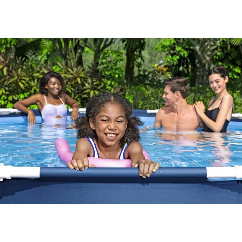 Perfetta piscina con struttura 366 x 76 cm per l'uso estivo in giardino