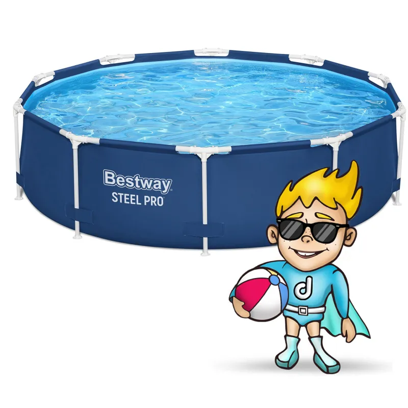 Piscina blu da giardino 305 x 76 cm, perfetta per le attività estive