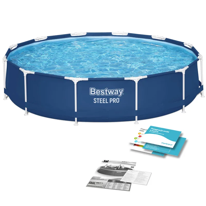 Piscina da giardino con struttura 366 x 76 cm, perfetta per il divertimento all'aperto, Bestway 56706