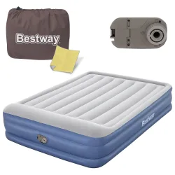 Bestway 67630 Materasso gonfiabile 203x152x46 cm con pompa elettrica integrata