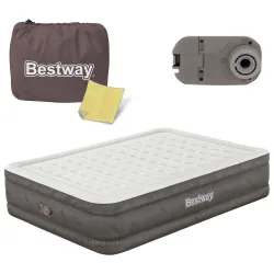 Bestway 69050 Materasso Gonfiabile 203 x 152 x 46 cm con Pompa Elettrica Integrata