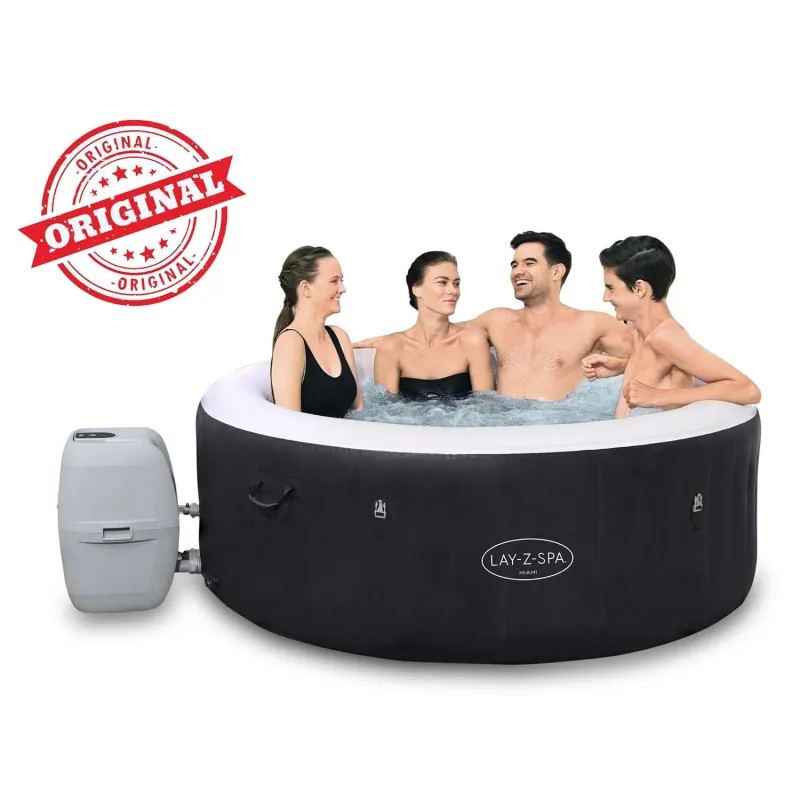 Vasca Idromassaggio Gonfiabile Lay-Z Miami per quattro in materiale resistente, confortevole
