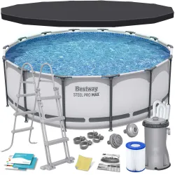 Piscina da giardino 427 x 122 cm 12in1 in materiale resistente