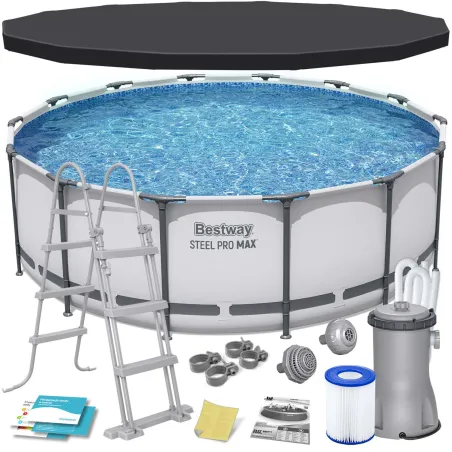 Piscina da giardino 427 x 122 cm 12in1 in materiale resistente