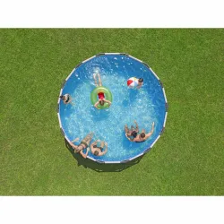 Elegante piscina da giardino 427 x 122 cm 12in1