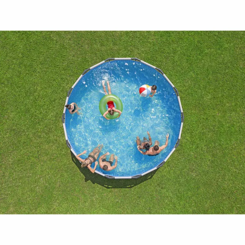 Elegante piscina da giardino 427 x 122 cm 12in1