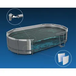 Piscina in Acciaio 549 x 274 x 122 cm 12in1, materiale resistente per il giardino