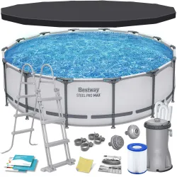 Piscina da giardino con struttura 427 x 107 cm 11in1, resistente e perfetta per il relax