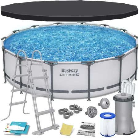 Piscina da giardino con struttura 427 x 107 cm 11in1, resistente e perfetta per il relax