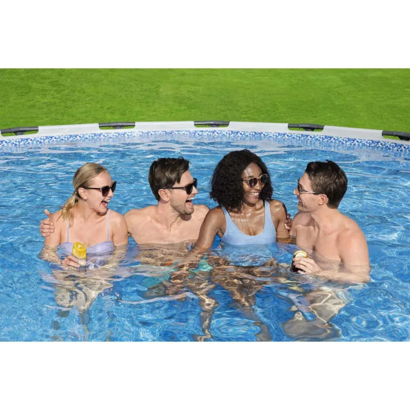 Piscina da giardino a telaio 427 x 107 cm, materiale resistente, facile da montare