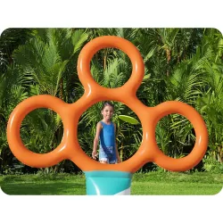 Bestway Supporto Frisbee con Cerchi per Bambini, realizzato in materiale resistente per divertimento all'aperto