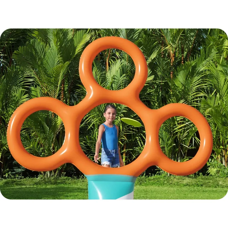 Bestway Supporto Frisbee con Cerchi per Bambini, realizzato in materiale resistente per divertimento all'aperto