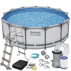 Piscina con struttura da giardino 396 x 122 cm, perfetta per il divertimento all'aperto, resistente e spaziosa