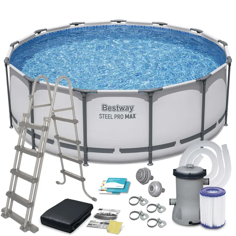Piscina con struttura da giardino 396 x 122 cm, perfetta per il divertimento all'aperto, resistente e spaziosa