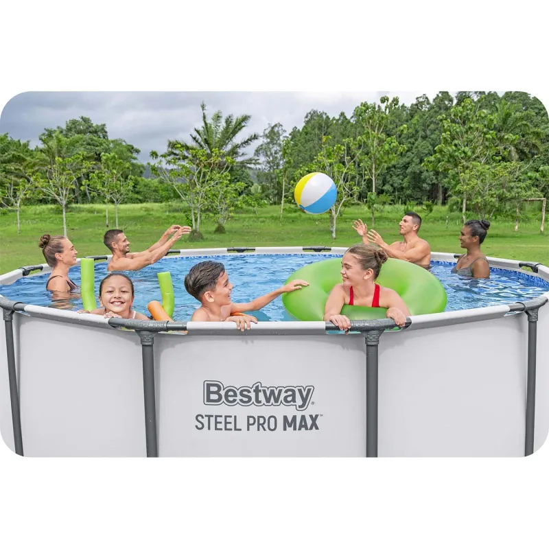 Piscina da giardino 396 x 122 cm in blu, perfetta per il divertimento estivo all'aperto
