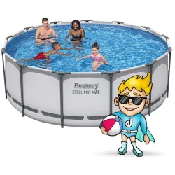 Piscina da giardino 396 x 122 cm realizzata con materiali resistenti, durevole