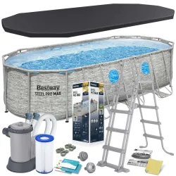 Piscina da giardino con struttura in metallo 549 x 274 x 122 cm 12-in-1 Bestway 56716N