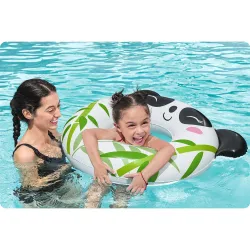 Ciambella da nuoto panda in bianco e nero, perfetta per giocare in acqua