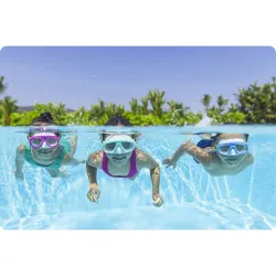 Maschera da nuoto rosa, perfetta per l'uso in piscina o in spiaggia