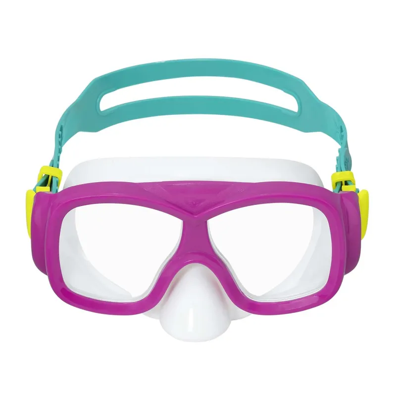 Maschera da nuoto comoda rosa-turchese, perfetta per le vacanze