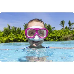 Maschera da nuoto, rosa-turchese, ideale per bambini in spiaggia