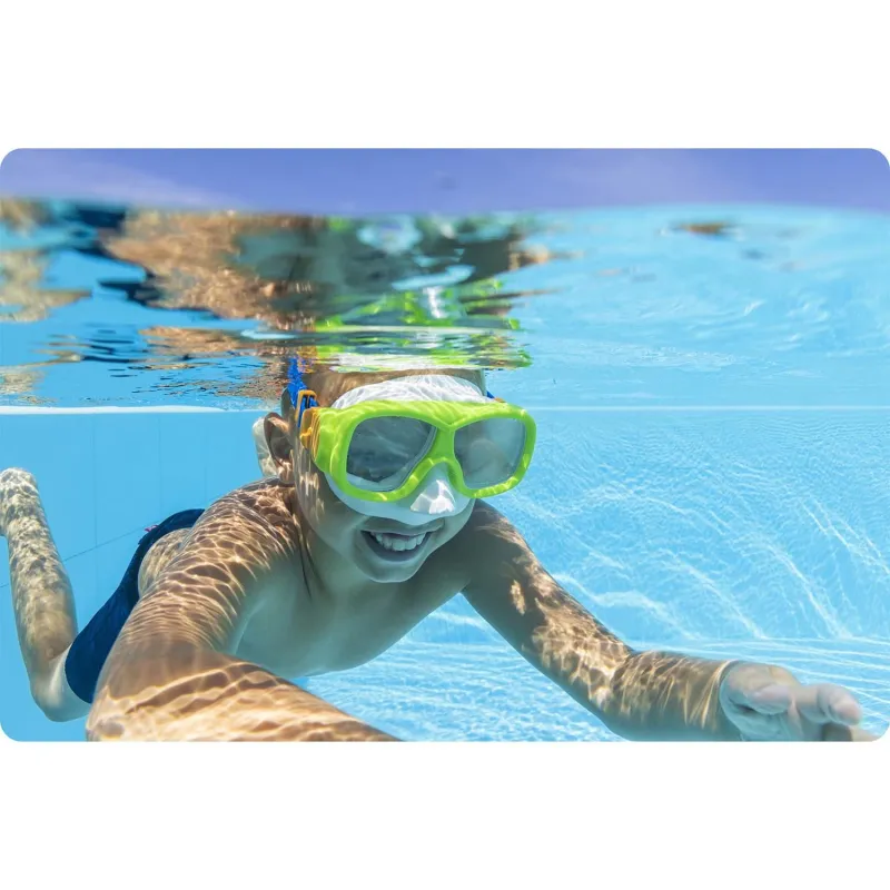 Maschera da nuoto elegante verde-blu, ideale per la piscina