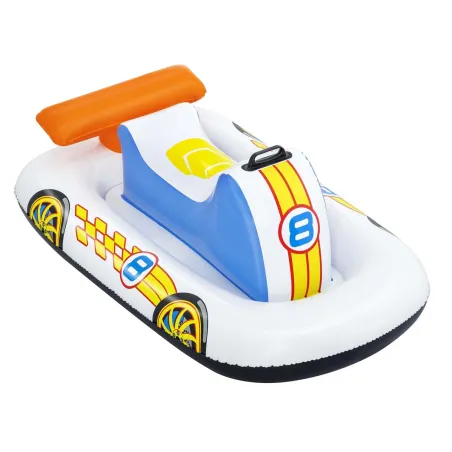 Ponton gonfiabile a forma di auto da corsa per bambini, perfetto per il divertimento in acqua